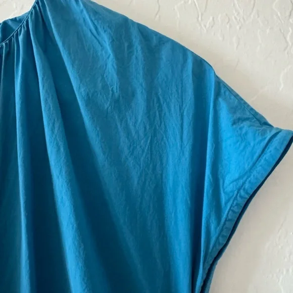 COS Tiered A-Line Maxi Dress Blue Cotton Oversized Size 8 Minimalist‎ Modern - Picture 2 of 6